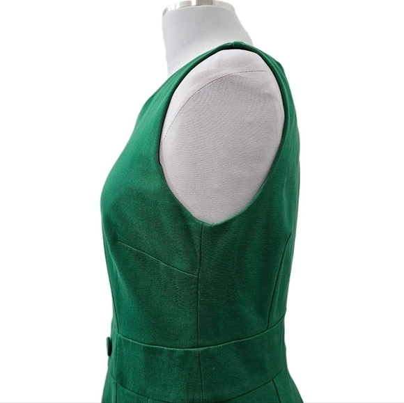 Boden green dress sleeveless pleated midi 8R - Picture 6 of 15